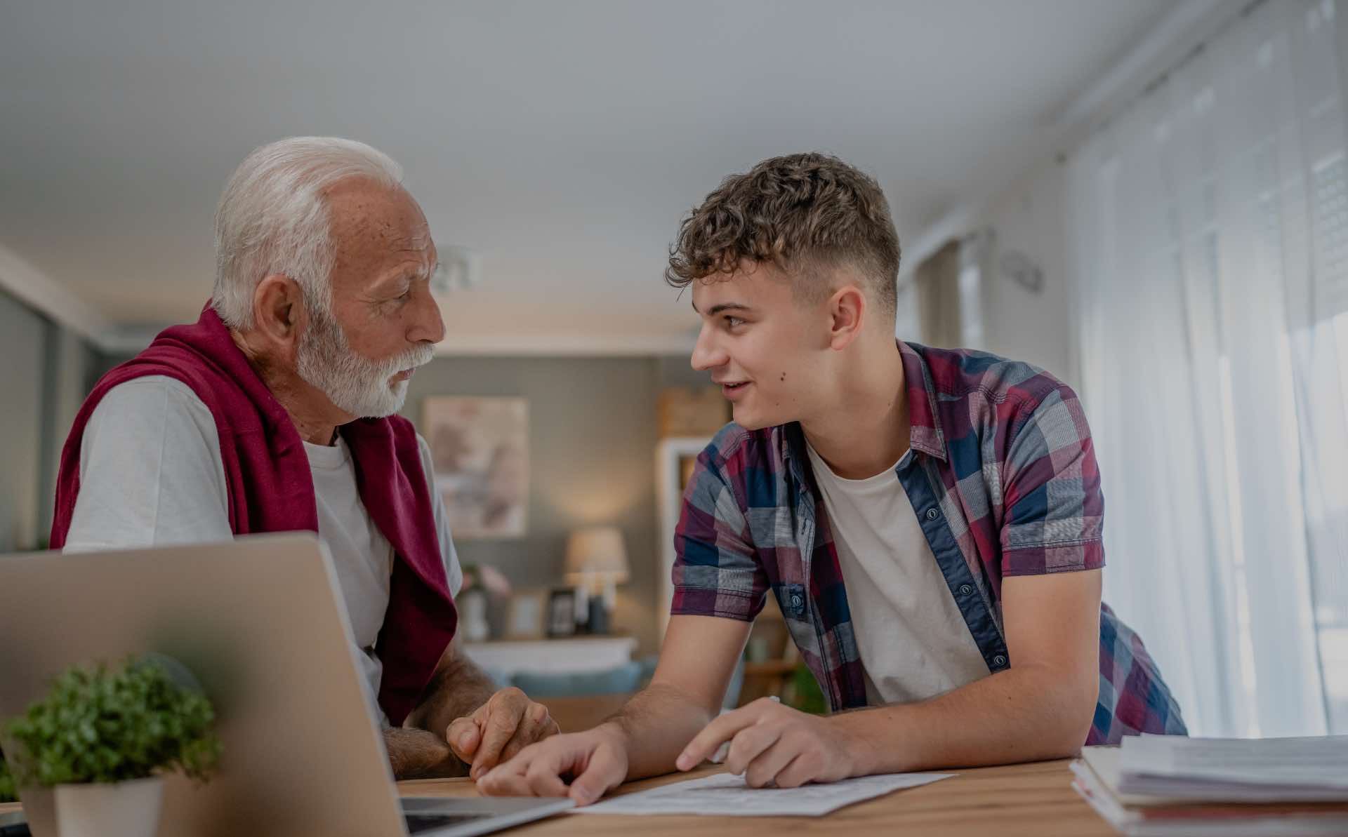 High school student receiving tutoring